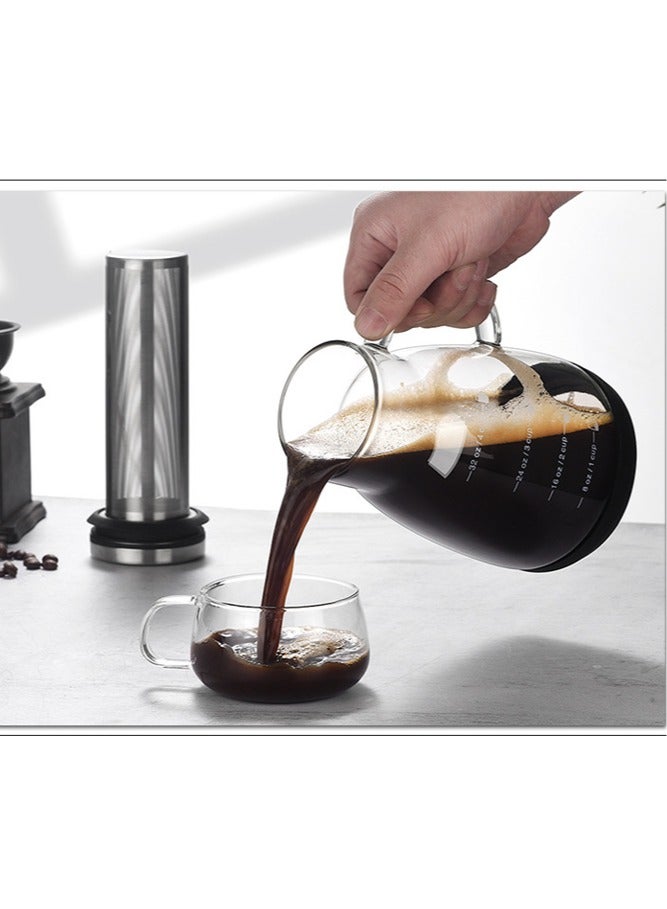 general Cold Brew Coffee Pot 960ml - Temperature Resistant (-20°C~130°C) Glass Maker with Fine Filter Leak-Proof for Home & Office - Image 3