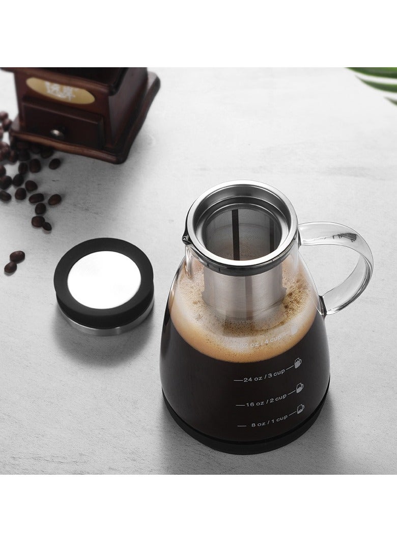 general Cold Brew Coffee Pot 960ml - Temperature Resistant (-20°C~130°C) Glass Maker with Fine Filter Leak-Proof for Home & Office - Image 2