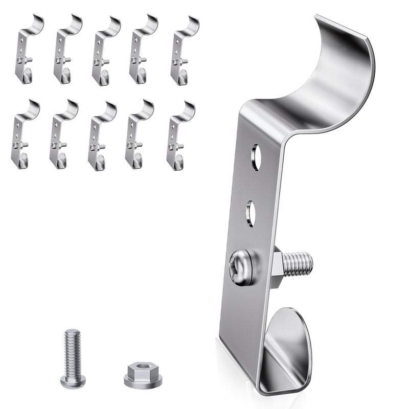 Amuille 10 Pack Vinyl Siding Clips, Vinyl Siding Screws Hooks for Hanging Outdoor Decors, No-Hole Siding Hanger Camera Mount Hook for Blink, Ring, Arlo, Doorbell, Plaques - Image 1