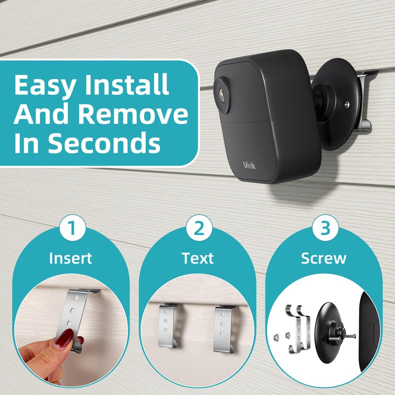 Amuille 10 Pack Vinyl Siding Clips, Vinyl Siding Screws Hooks for Hanging Outdoor Decors, No-Hole Siding Hanger Camera Mount Hook for Blink, Ring, Arlo, Doorbell, Plaques - Image 5