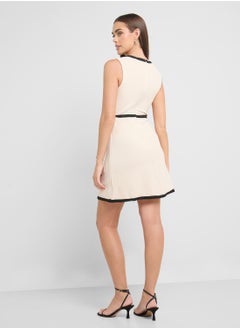Ginger Knitted Contrast Trim Detail Dress  - Image 2