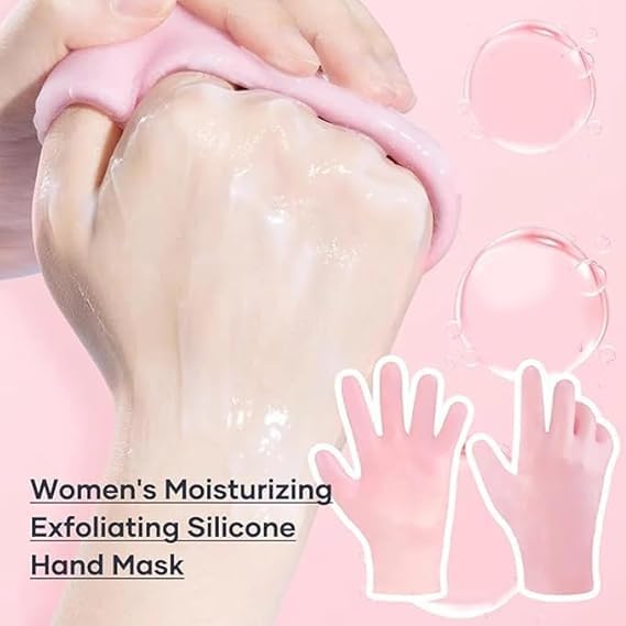 Generic KG Moisturizing Gloves Overnight Hand Care Touchscreen Compatible Reusable Hand Masks Moisturizing Glove Suitable for Dry Hands White Silicone Gloves for Men and Women Spa Gift 1 PAIR  - Image 2