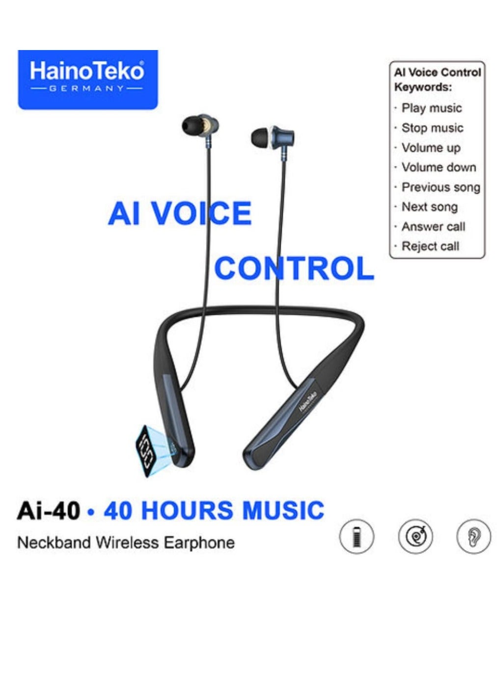 hainoteko Hainoteko Wireless Bluetooth Headphones With Ai Voice Control ZE95AC046076E919DDFC2Z