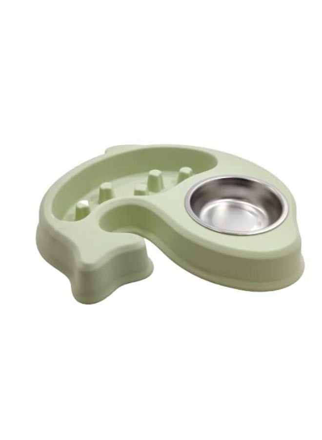 وعاء طعام مزدوج من الفولاذ المقاوم للصدأ للكلاب الأليفة، وعاء طعام بطيء بلاستيكي، وعاء طعام وشرب، حصائر مضادة للانزلاق، مثالي للجراء والكلاب الصغيرة/المتوسطة الحجم والقطط، قطعة واحدة - قد يختلف اللون - Image 4
