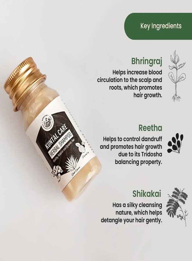 AMRUTAM Kuntal Care Herbal Shampoo - Ayurvedic Hair Cleanser with Reetha, Shikakai & Bhringraj for Hair Growth | Dandruff Control, Reduced Hair Fall & Premature Greying | Nourishing Shampoo for Silky, Shiny Hair - 30ml - Image 5