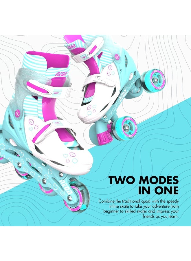 Yvolution زلاجات يوفولوشن 4 قابلة للتعديل بأحجام مختلفة مع عجلات مضيئة للفتيات والفتيان للأطفال زلاجات خطية وزلاجات رباعية (12-2 أو 3-6 أمريكي) - Image 3