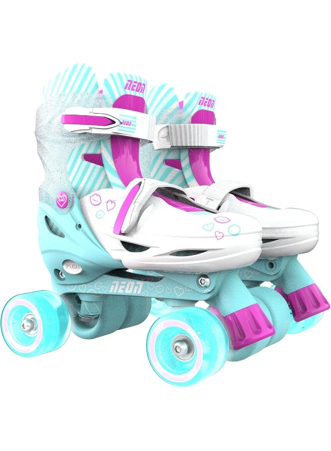 Yvolution زلاجات يوفولوشن 4 قابلة للتعديل بأحجام مختلفة مع عجلات مضيئة للفتيات والفتيان للأطفال زلاجات خطية وزلاجات رباعية (12-2 أو 3-6 أمريكي) - Image 4