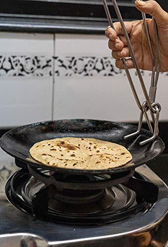 ATEVON Stainless Steel Chapati Roti Chimta with Pakkad Utensil Holder - Image 4