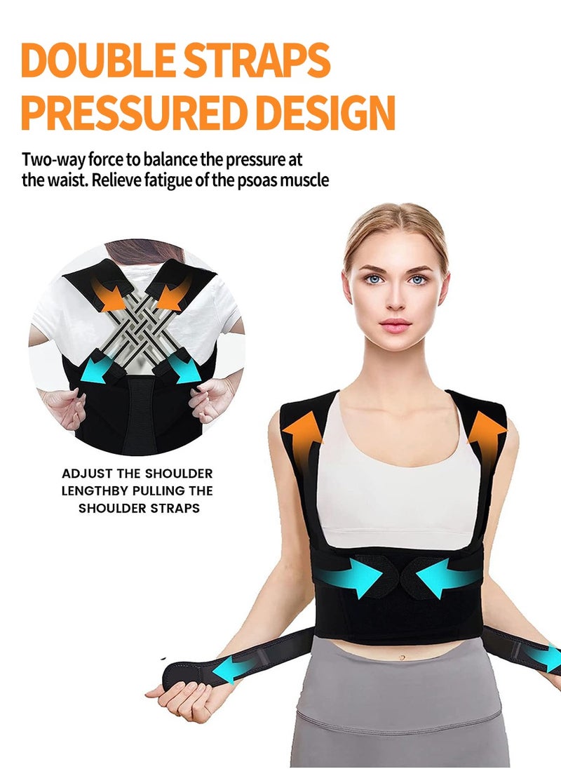 Beirui Back brace and posture corrector, supports scoliosis and hunchback correction, for improved posture correction in women and men, adjustable and comfortable, X-Large (50-70KG)  - Image 3
