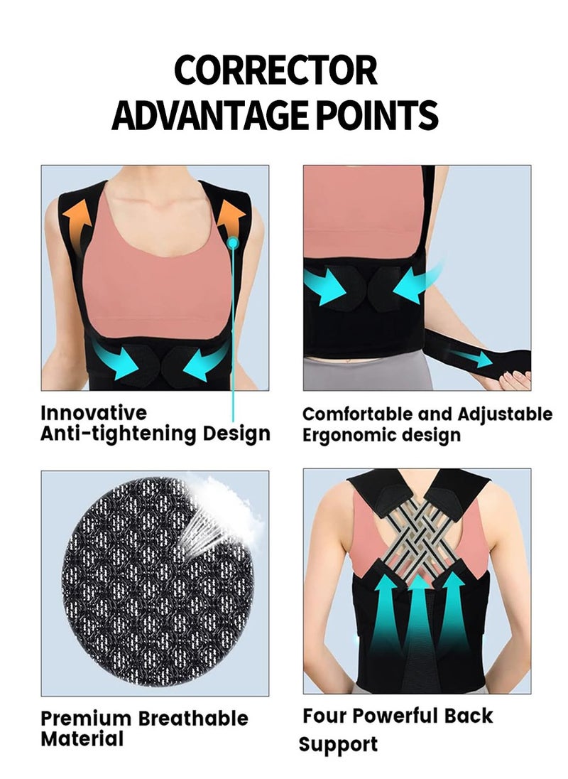 Beirui Back brace and posture corrector, supports scoliosis and hunchback correction, for improved posture correction in women and men, adjustable and comfortable, X-Large (50-70KG)  - Image 5