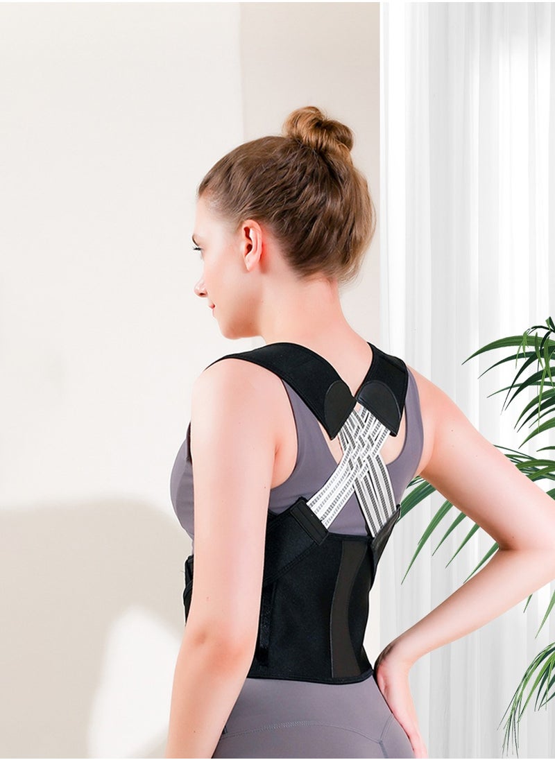 Beirui Back brace and posture corrector, supports scoliosis and hunchback correction, for improved posture correction in women and men, adjustable and comfortable, X-Large (50-70KG)  - Image 1