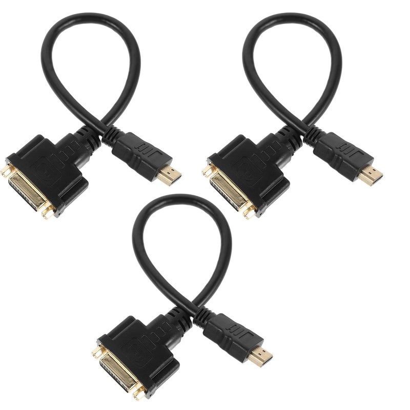 3PCS DVI to HDMI Adapter Cable Bi Directional Converter for Computer Monitor Display - Image 2
