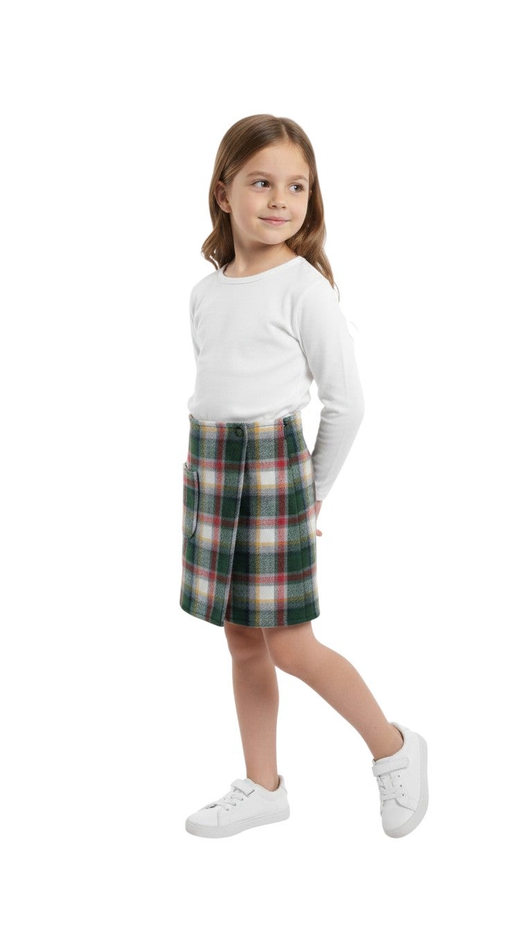 بونچو تنورة ميلتون مخططة كاجوال ملونة للبنات من بونجو – متعدد الألوان - Image 2