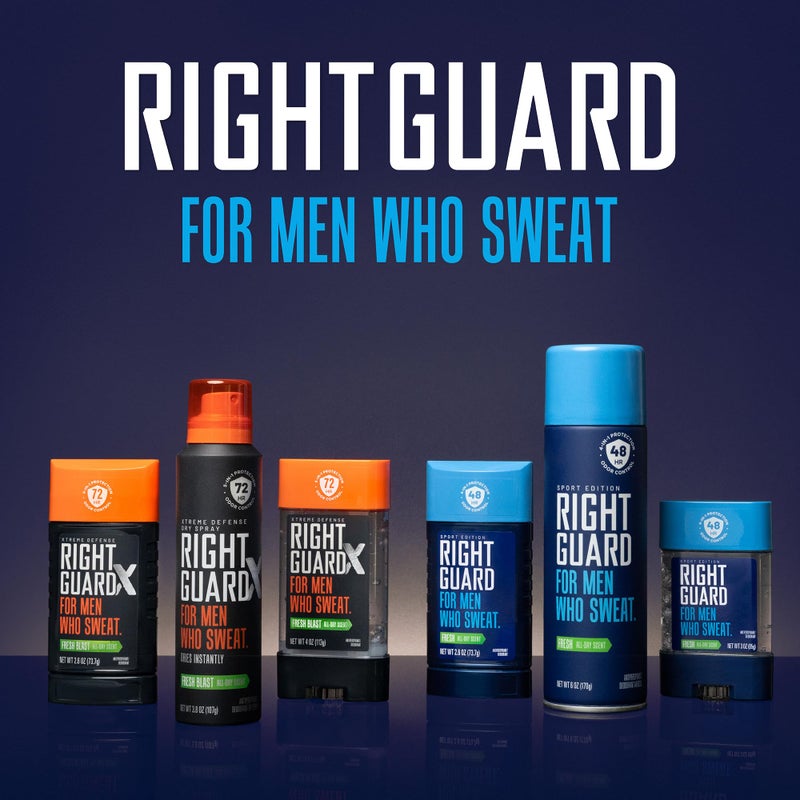 Right Guard سبراي مضاد للتعرق ومزيل عرق رايت غارد سبورت، سبراي مزيل عرق 4 في 1 للرجال، يمنع التعرق، تحكم في الرائحة لمدة 48 ساعة، رائحة بودرة جافة، 6 أونصات (3 عبوات) - Image 5
