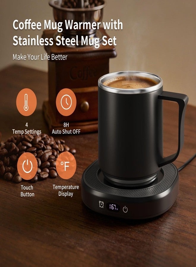 Dltsli Coffee Mug Warmer & Mug Set, Electric Beverage Milk Tea Water Cup Warmer for Desk, Candle Warmer Plate with 4 Temp. Setting, Auto Shut Off for Home Office Birthday Present - Image 3