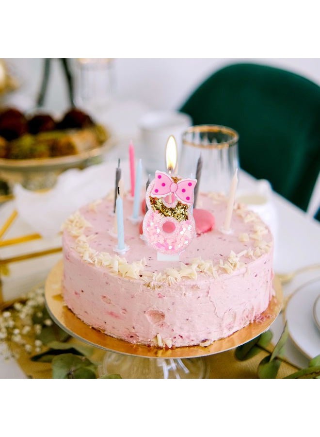Hongplus Girls Pink 1 Number Birthday Candles, Gold Glitter Pink Number Candles with Bow, Cake Number 1 Birthday Candles for Cake, Candles for Cake, Happy 1st Birthday Party Decoration Celebration for Girls - Image 5