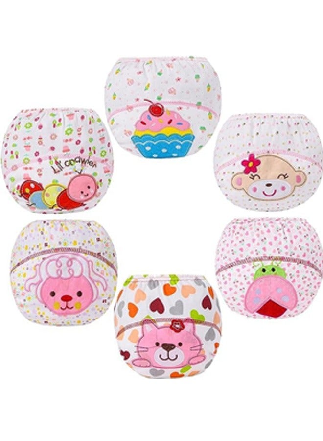 Beauenty 6 Pieces Baby Potty Training Pants, Cute Breathable Potty Training Underwear, Toddler Training Underwear for 1-3 Years Girls and Boy Strong Absorbent Cotton Training Pants  - Image 1