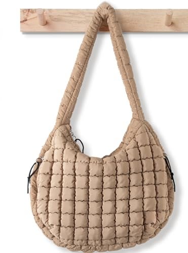 Babysun Puffer Tote Bag for Women Large Quilted Tote Bag Quilted Carryall Bag Soft Puffy Crossbody Bag Hobo Handbags Puff Purse - Image 1