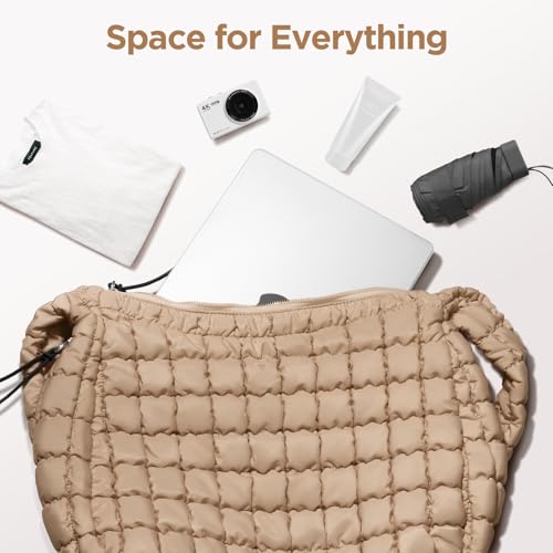 Babysun Puffer Tote Bag for Women Large Quilted Tote Bag Quilted Carryall Bag Soft Puffy Crossbody Bag Hobo Handbags Puff Purse - Image 4