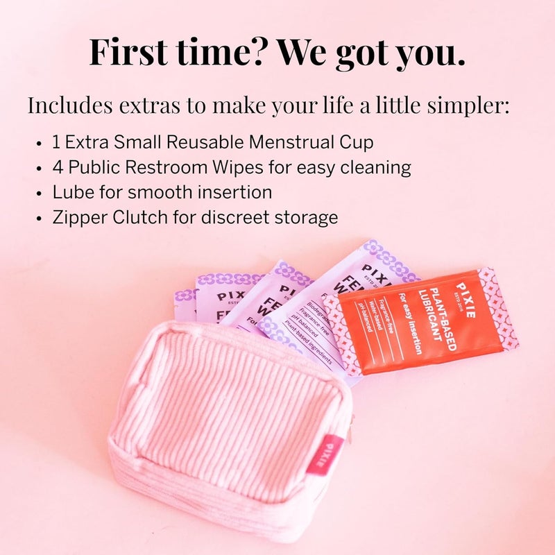 Pixie Cup - Soft, Safe, Reusable Menstrual Cup - Ranked 1 for The Best Tampon Alternative - 100% Medical-Grade Silicone Period Cup for Feminine Care - Buy One We Give One (Extra Small) - Image 5