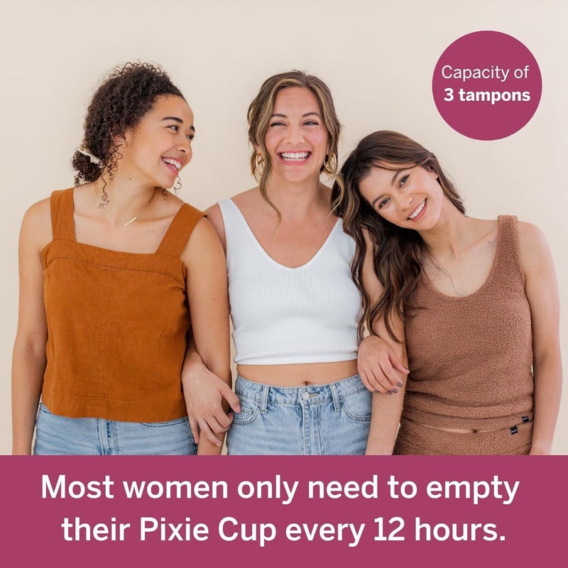 Pixie Cup - Soft, Safe, Reusable Menstrual Cup - Ranked 1 for The Best Tampon Alternative - 100% Medical-Grade Silicone Period Cup for Feminine Care - Buy One We Give One (Extra Small) - Image 4