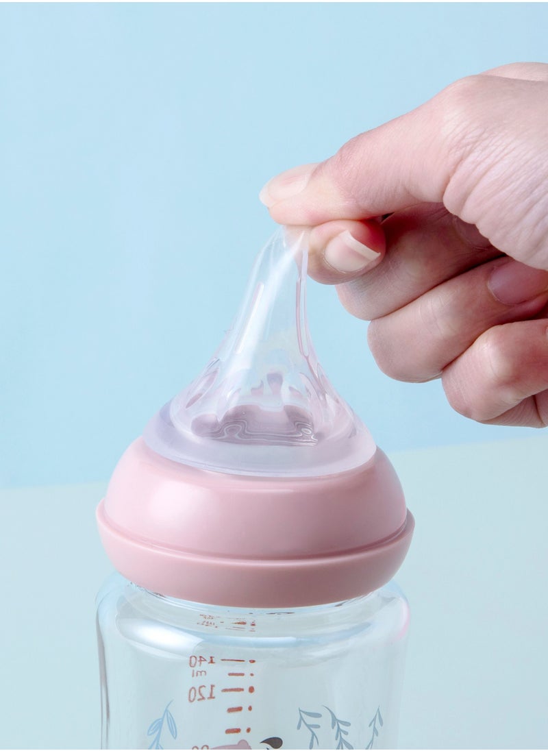 LuQu Glass Feeding Bottle Standard Neck 80ml -Pack Of 2  - Image 5