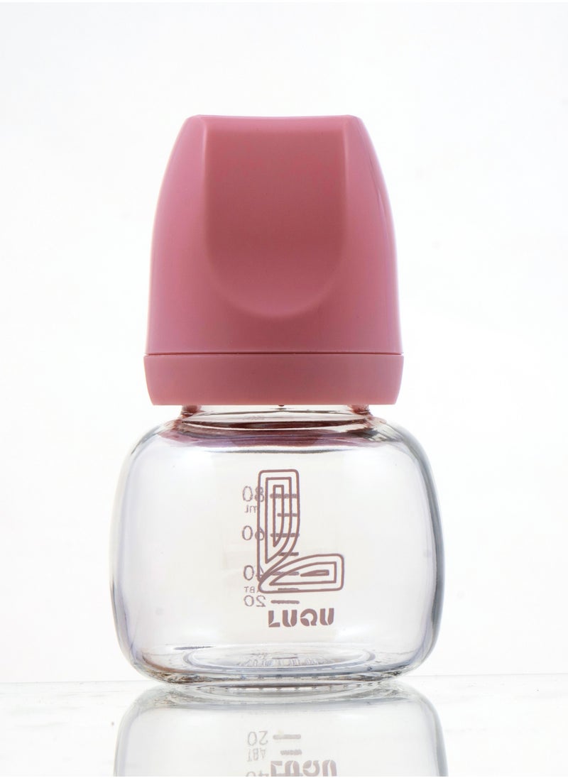 LuQu Glass Feeding Bottle Standard Neck 80ml -Pack Of 2  - Image 2