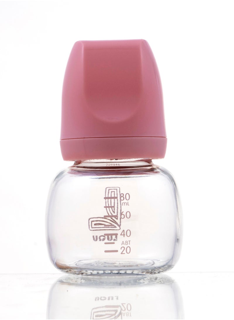 LuQu Glass Feeding Bottle Standard Neck 80ml -Pack Of 2  - Image 3