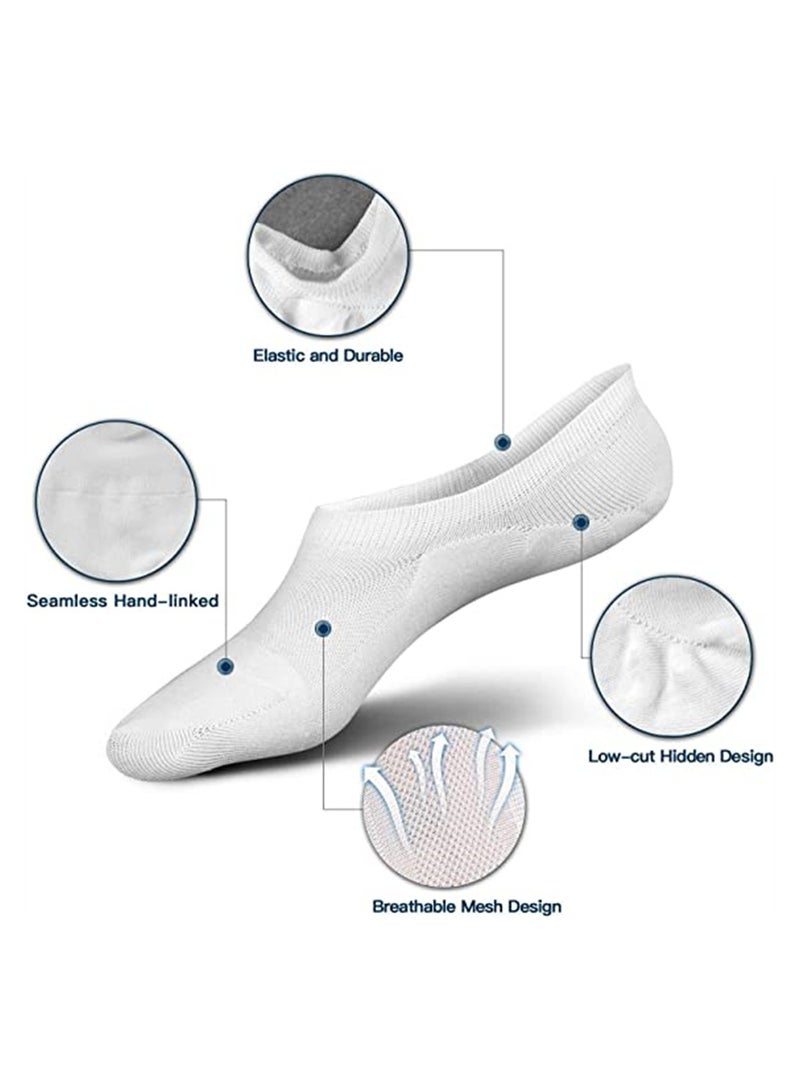 No Show Socks for Men Non Slip Cotton Low Cut Invisible Casual Ankle Socks 6 Pairs - Image 2