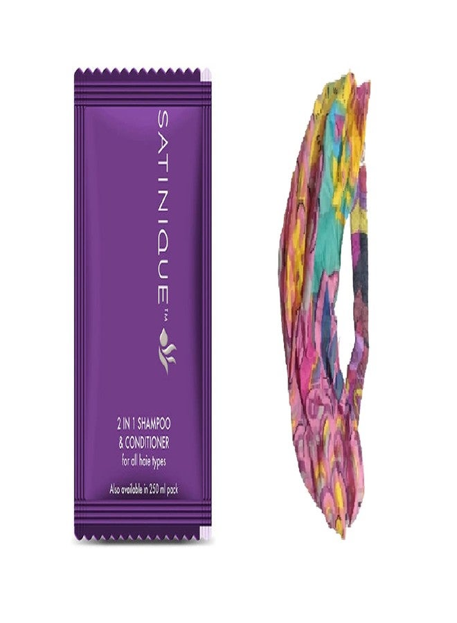 Satinique 2-in-1 Shampoo and Conditioner Sachets (30 sachets in a box) and multicolor hair/head band - COMBO - Image 4
