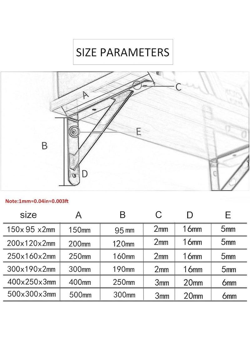 2 Pcs Heavy Duty Tabletop Support Brackets – L-Shaped Right Angle Wall Mounted Shelf Brackets – Strong & Durable Shelf Supports for Tables, Desks, Bar Tops – White - Image 2