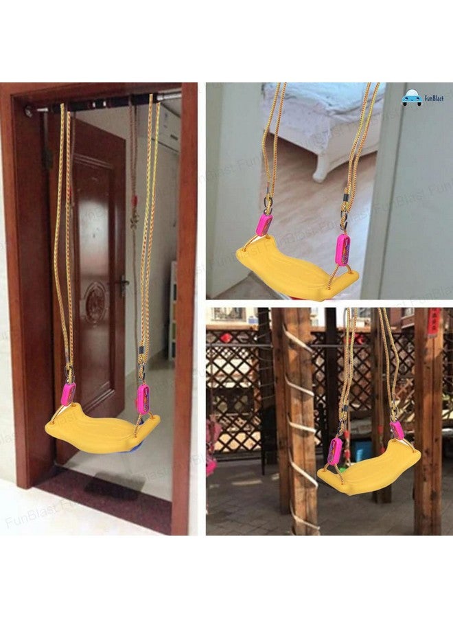 FunBlast Swing for Kids Adjustable Plastic Swing/Kids Jhula, Indoor and Outdoor Hanging Swing for 3+ Years Old Boys and Girls, Kid's Swing Seat with Hand Grip (Multicolor) - 38 Cm - Image 4