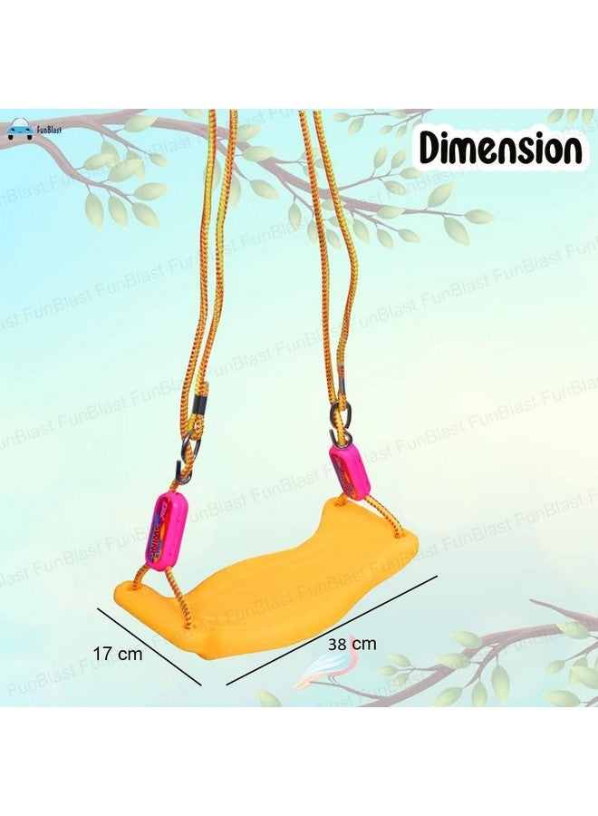 FunBlast Swing for Kids Adjustable Plastic Swing/Kids Jhula, Indoor and Outdoor Hanging Swing for 3+ Years Old Boys and Girls, Kid's Swing Seat with Hand Grip (Multicolor) - 38 Cm - Image 2