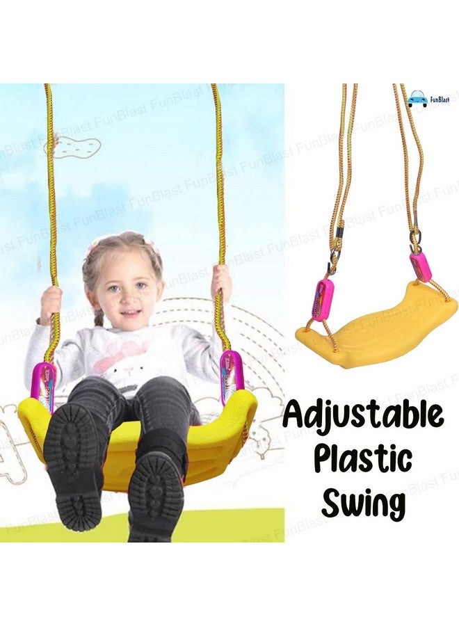 FunBlast Swing for Kids Adjustable Plastic Swing/Kids Jhula, Indoor and Outdoor Hanging Swing for 3+ Years Old Boys and Girls, Kid's Swing Seat with Hand Grip (Multicolor) - 38 Cm - Image 3