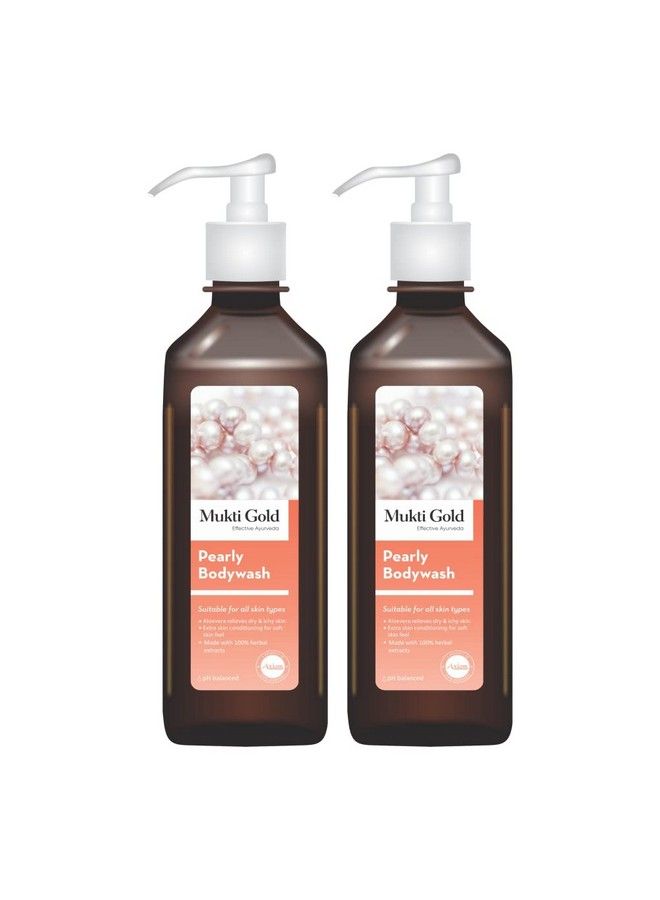 Mukti Gold Pearly Bodywash 250Ml (Pack Of 2) Useful For All Skin Types Aloevera Relieves Dry & Ichy Skin Extra Skin Conditioning For Soft Skin Feel Made With 100% Herbal Extracts