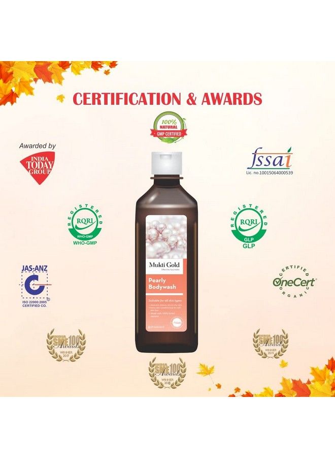 Mukti Gold Pearly Bodywash 250Ml (Pack Of 2) Useful For All Skin Types Aloevera Relieves Dry & Ichy Skin Extra Skin Conditioning For Soft Skin Feel Made With 100% Herbal Extracts