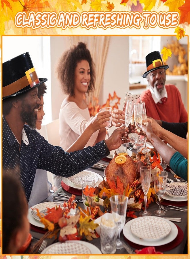 Liliful 4 Pcs Pilgrim Hats Thanksgiving Hat Thanksgiving Novelty Top Hats Cosplay Costume Accessory for Adults(Brown,Glossy) - Image 5