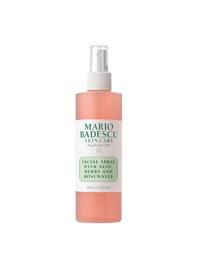 MARIO BADESCU Facial Spray with Aloe, Herbs and Rose Water for All Skin Types, Face Mist that Hydrates, Rejuvenates & Clarifies, 8 FL OZ - Image 1