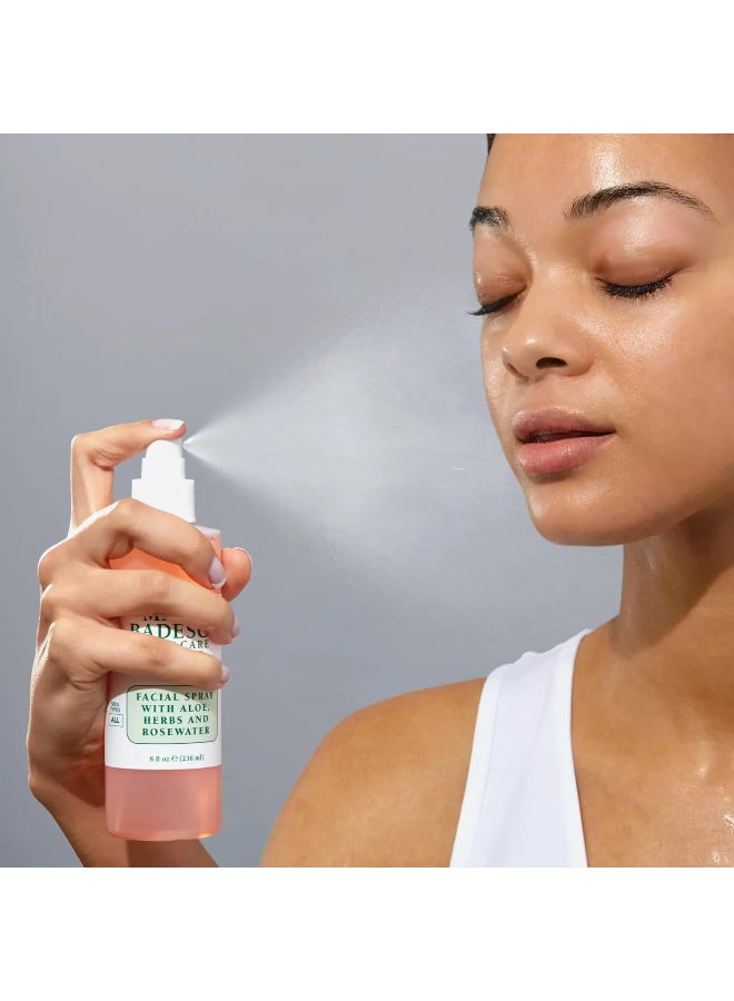 MARIO BADESCU Facial Spray with Aloe, Herbs and Rose Water for All Skin Types, Face Mist that Hydrates, Rejuvenates & Clarifies, 8 FL OZ - Image 2