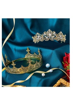 Excefore Antique Royal Crown, King Crown for Men, Baroque Queen Crown for Women, Medieval vintage Costume Accessories Suitable for Prom, Wedding Party, Birthday Party  - Image 4