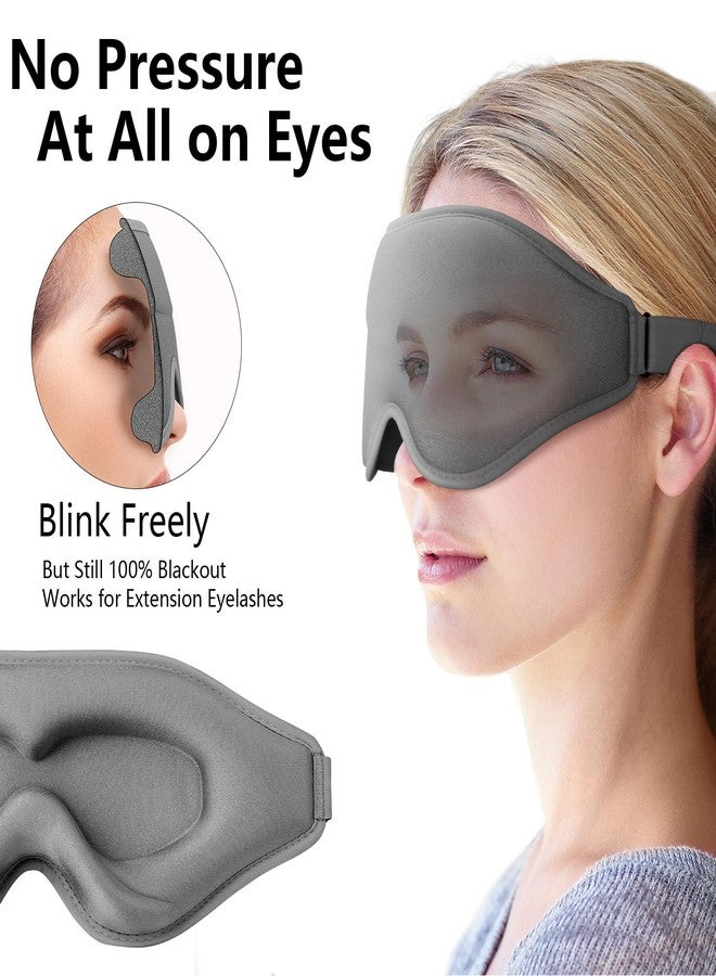 BeHoomi قناع النوم BeHoomi، الإصدار الجديد، قناع عين فاخر للنوم، إغلاق كامل، راحة فائقة ناعمة، قناع نوم مصمم بتقنية 3D محدثة للاستخدام في المنزل، المكتب، السفر، التأمل، اليوغا، رمادي - Image 3