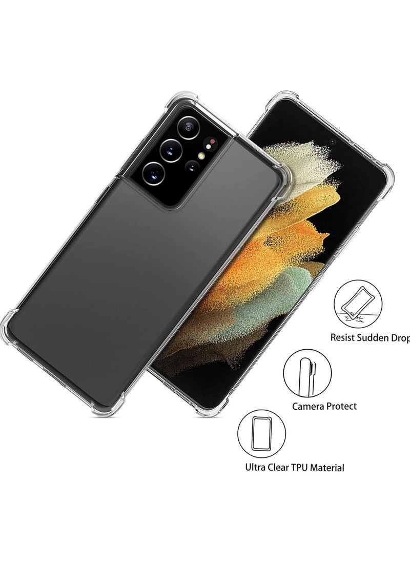Generic - Compatible with Samsung S21 Ultra Case,Clear Transparent Case with Soft TPU Bumper,Slim Thin Soft TPU Reinforced Corners Protective Phone Case Cover for Samsung S21 Ultra Cover - Image 1