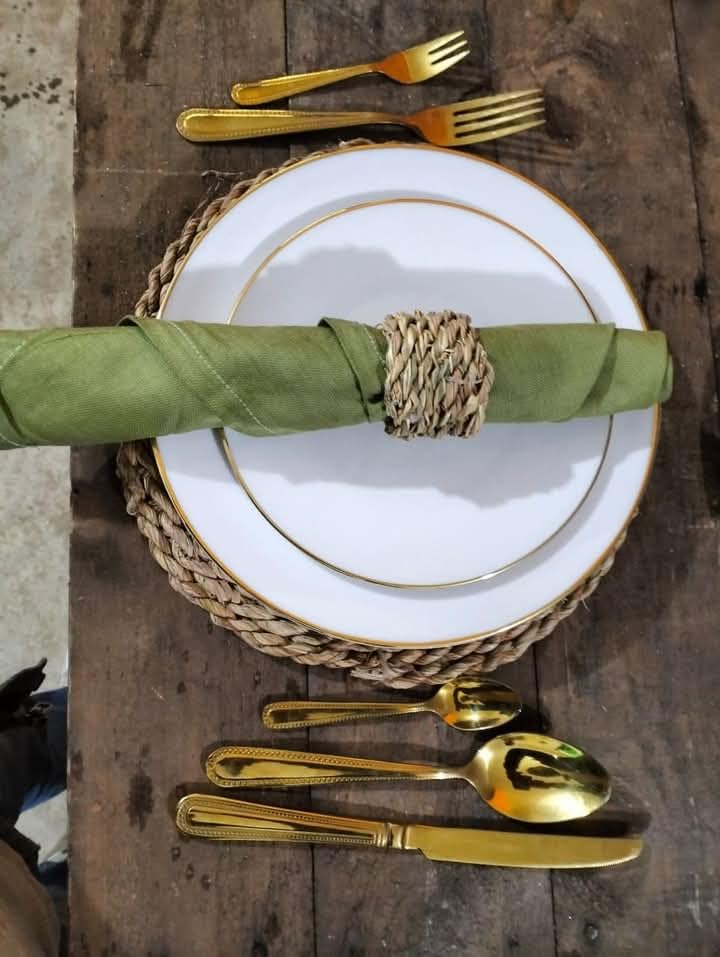 MacrameStore - Set of 2 Halfa Napkin Rings - حلقات مناديل حلفا عدد 2 قطعة