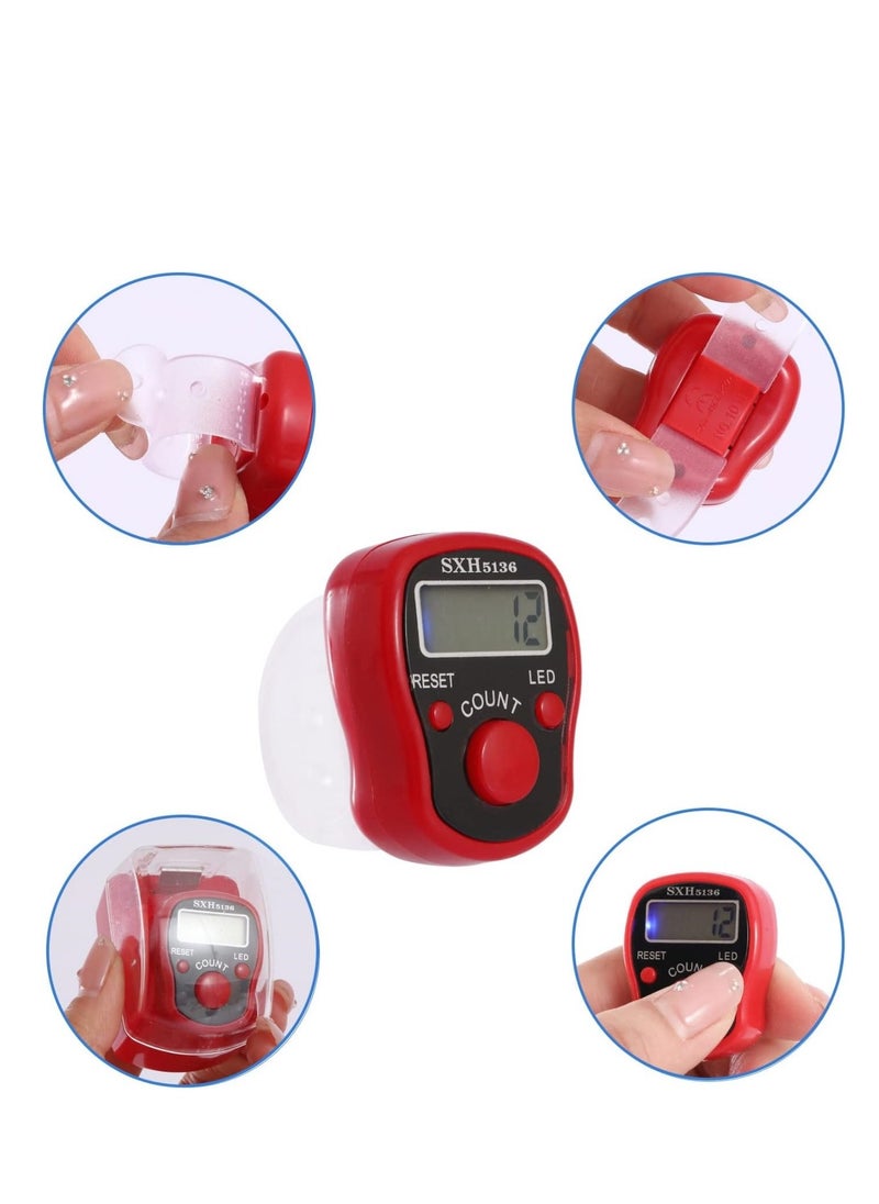 Generic - Digital electronic tasbeeh counter with LCD screen and LED light, 6 pieces, multi-colored - Image 1