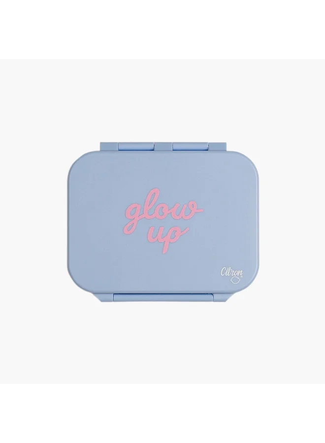 سترون Lunch Box-Glow Up-350Ml-3 Cmprt-Square (Tritan) Blue \ 15.92X13.5X5