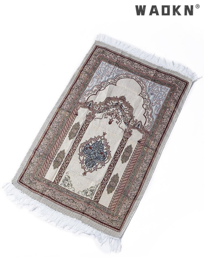 WAOKN Prayer Mat Muslim Prayer Rug, Qibla Rug Kneeling Mat Prayer Rug Prayer Floor Mat for Praying Men, Women and Children - 108x70 cm  - Image 1