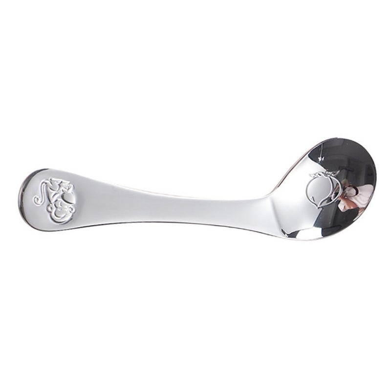 Stainless Steel Baby Self Feeding Spoon Safe Rounded Edges Training Utensil for First Stage Learning - Image 2