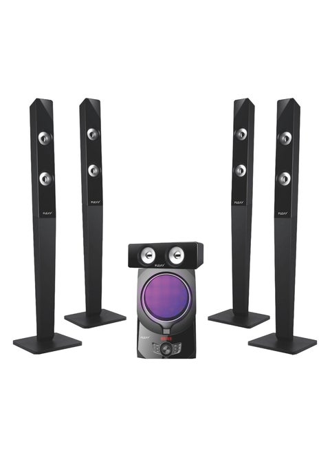 FLEXY Home Theater Speaker, 25000W P.M.P.O, 5.1 Channel, Dolby Digital, Bluetooth, USB/SD, FM Radio, LED Light, Dual Mic Ports, Remote Control, 2-Year Warranty.