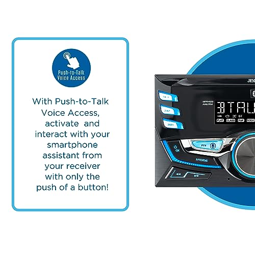 JENSEN MPR420 7 Character LCD Double DIN Car Stereo Receiver | Push to Talk Assistant | Bluetooth Hands Free Calling & Music Streaming | AM/FM Radio | USB Playback & Charging | Not a CD Player - Image 5