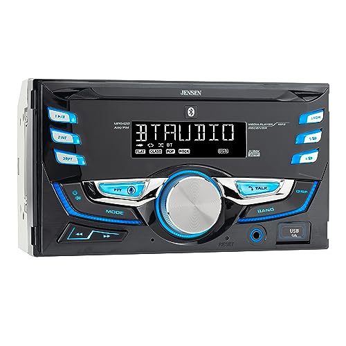 JENSEN MPR420 7 Character LCD Double DIN Car Stereo Receiver | Push to Talk Assistant | Bluetooth Hands Free Calling & Music Streaming | AM/FM Radio | USB Playback & Charging | Not a CD Player - Image 1
